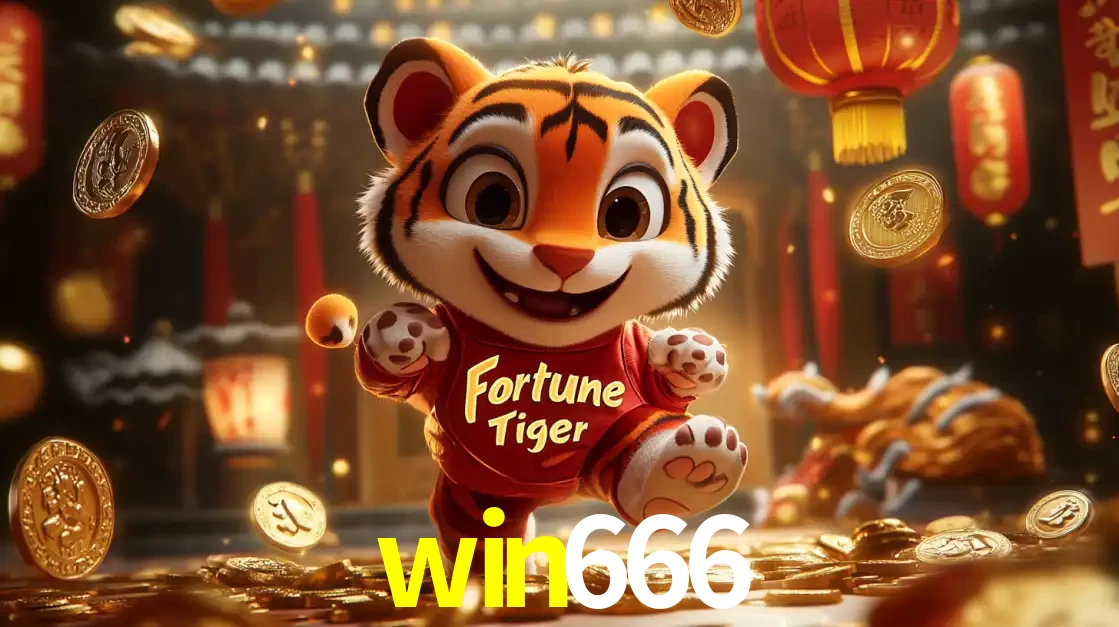 O alegre personagem do Fortune Tiger correndo sobre um caminho de moedas de ouro, simbolizando os grandes prêmios e a diversão do popular jogo de slot do win666.